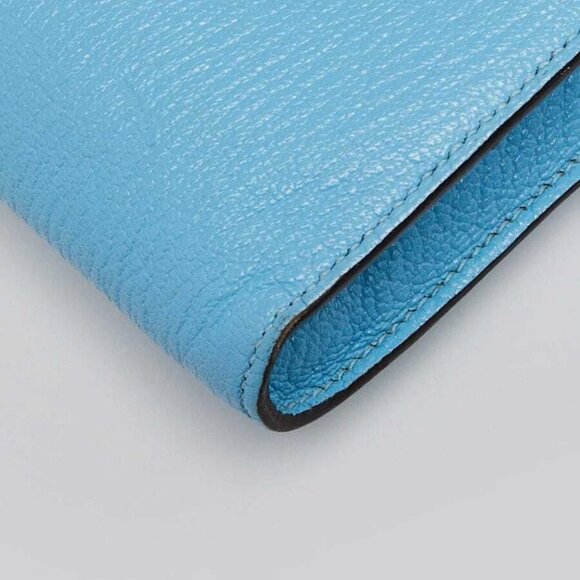Hermes Celeste Chevre Mysore Leather Clic 16 Wallet w/Strap - Picture 4 of 10